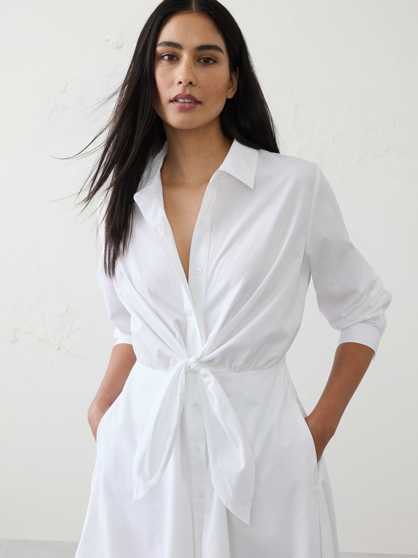Image number 6 showing, Wrap-Tie Midi Shirtdress