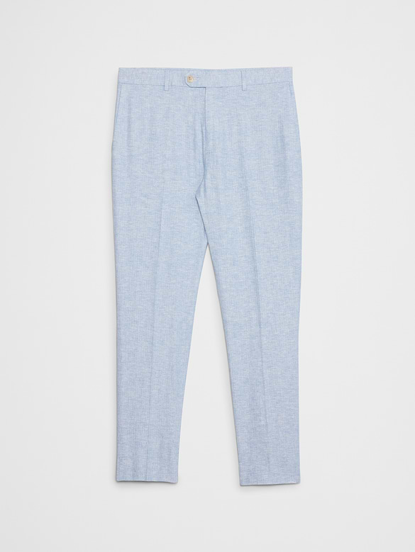 Linen-Blend Herringbone Suit Trouser