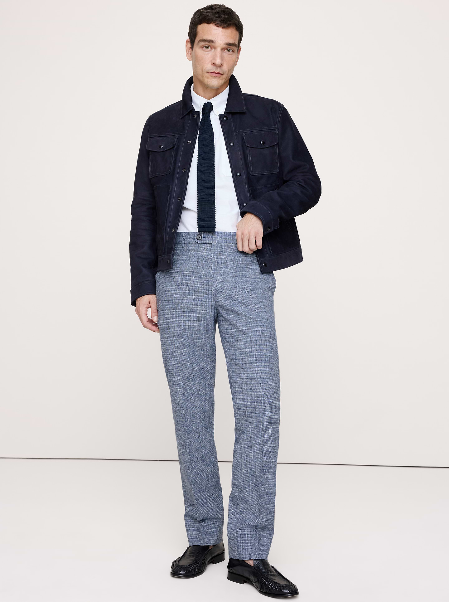L'image numéro 1 présente Pantalon habillé infroissable à coupe étroite