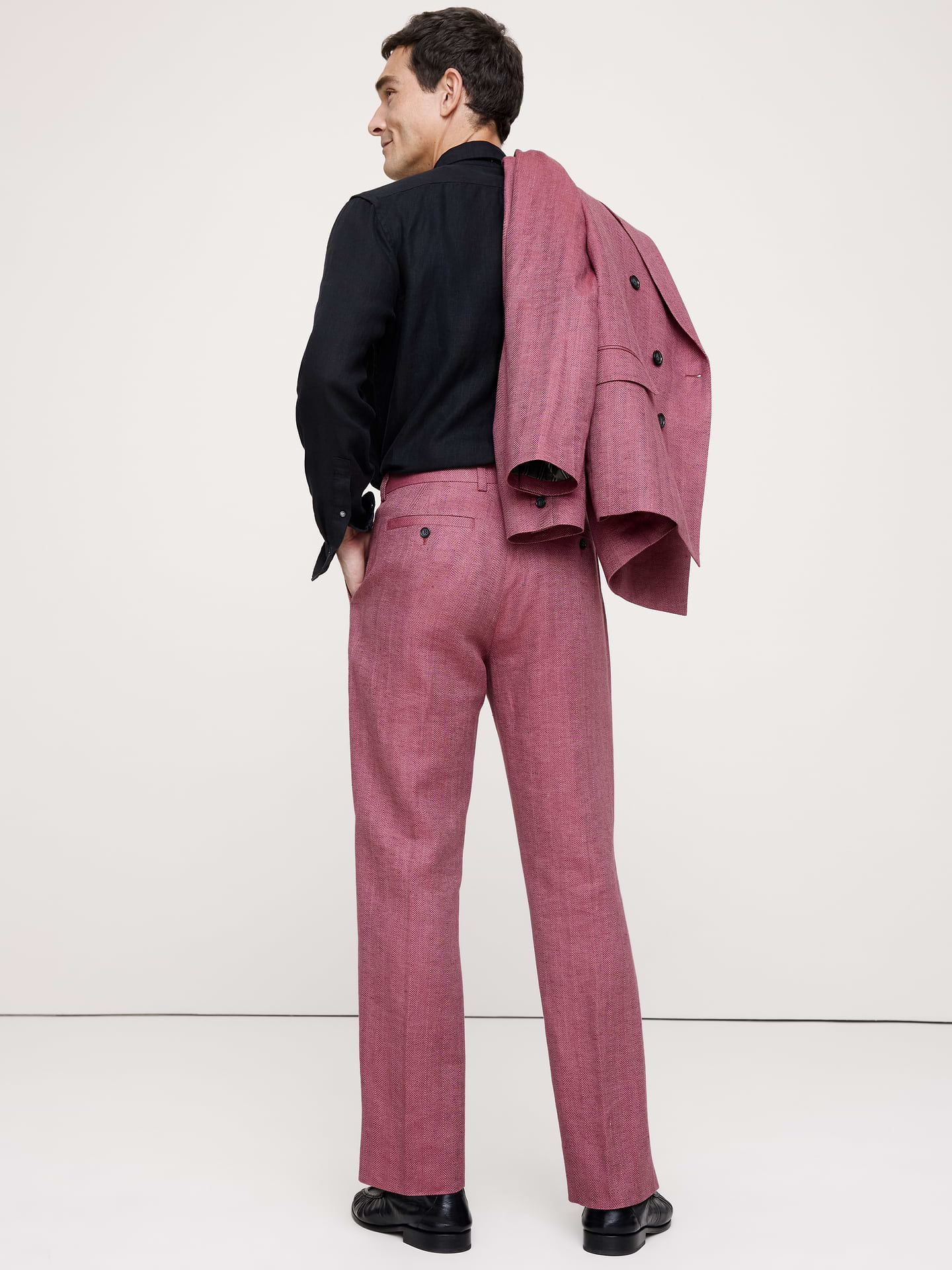 L'image numéro 3 présente Pantalon de complet droit en lin et laine mérinos