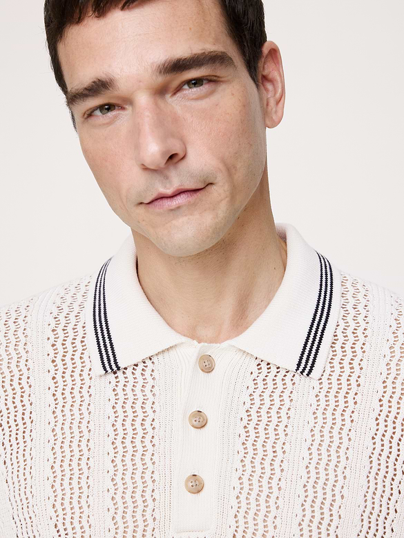 Cotton Zig-Zag Sweater Polo
