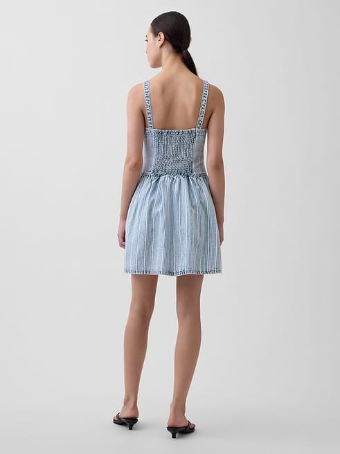 denim and white striped dress Women's Ultrasoft Stripe Drop-Waist Mini by Gap Indigo Blue Stripe Tall Size XL Kaftan company color:BLACK - BLACK haltbar Country Style Sexy Deep Made in Paraguay