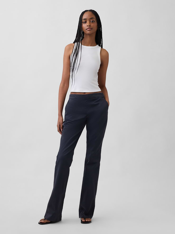 Image number 1 showing, Low Rise Fitted Flare Khakis