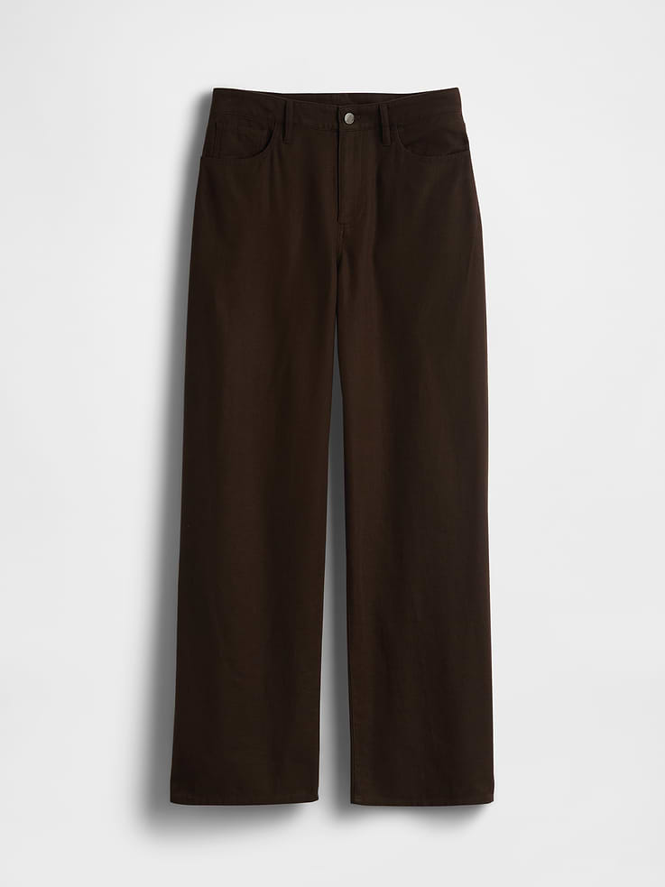 Image number 7 showing, Linen-Cotton Wide-Leg Pants