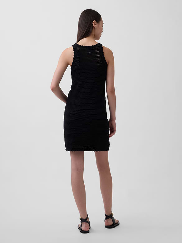 100% Cotton Crochet Mini Dress