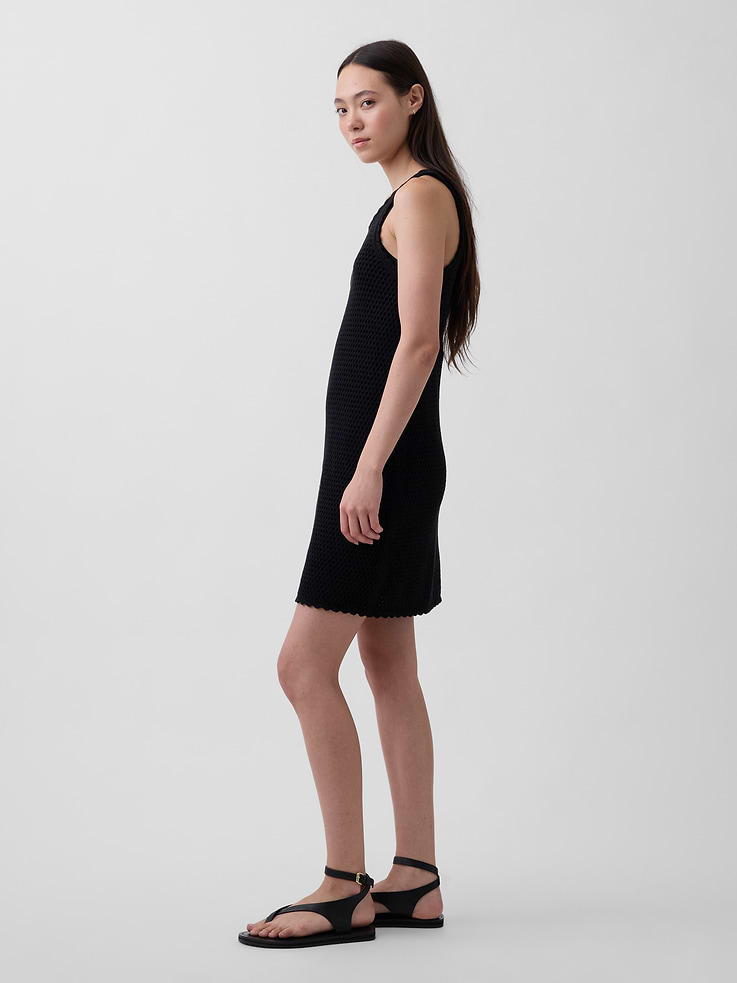 Image number 3 showing, 100% Cotton Crochet Mini Dress