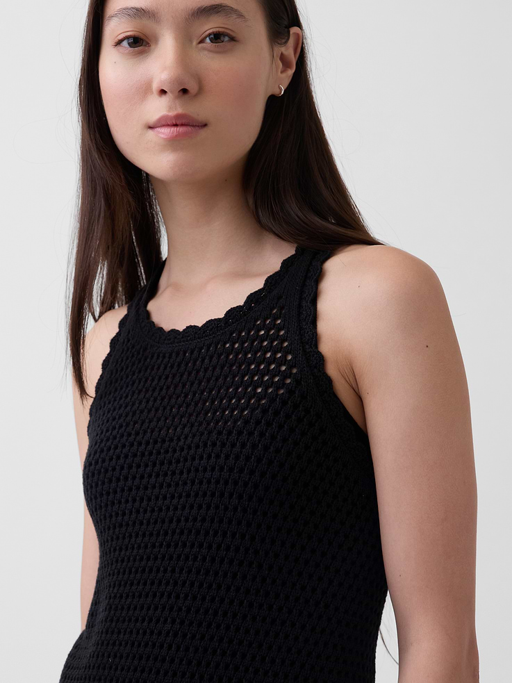 Image number 4 showing, 100% Cotton Crochet Mini Dress