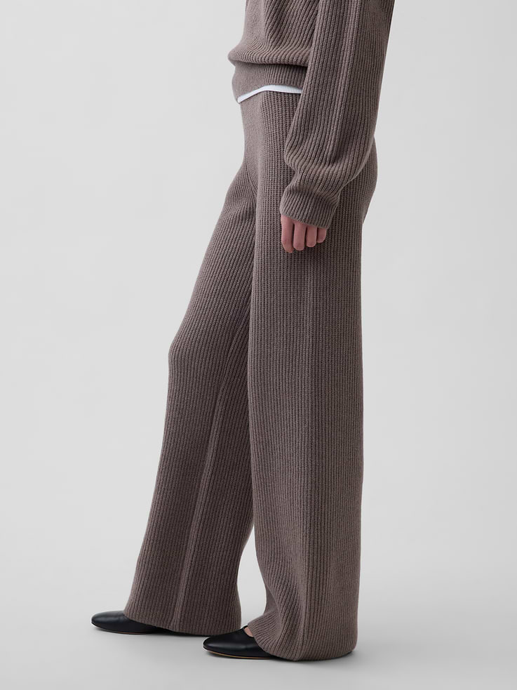 Image number 3 showing, CashSoft Shaker-Stitch Sweater Pants