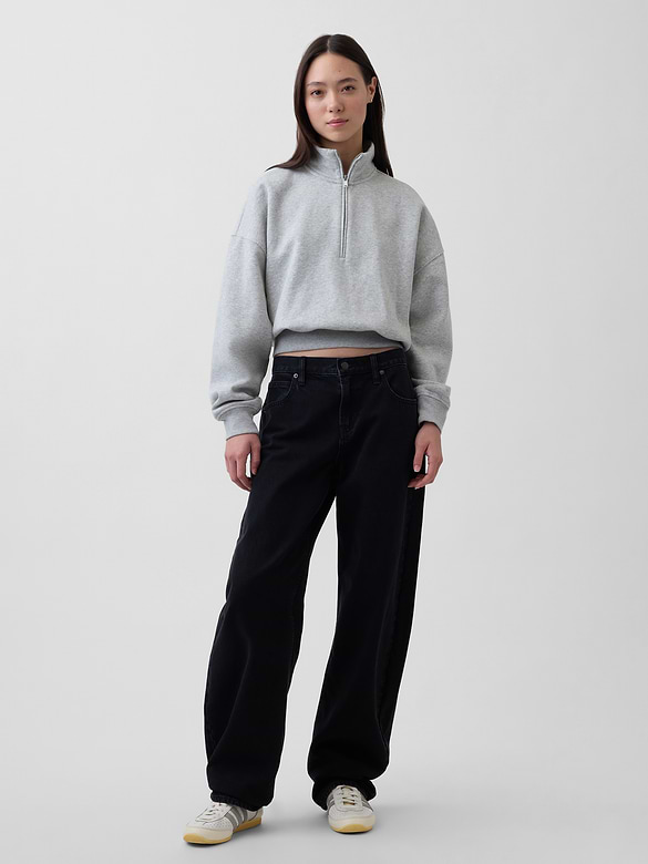 VintageSoft Oversized Half-Zip Wedge Pullover