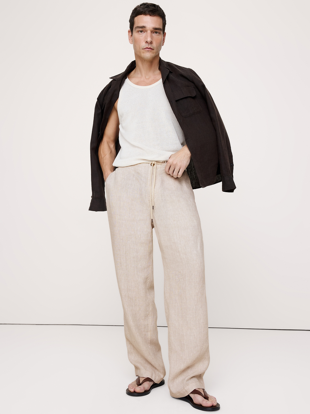 Relaxed Linen Pull-on Beach Pant | Banana Republic