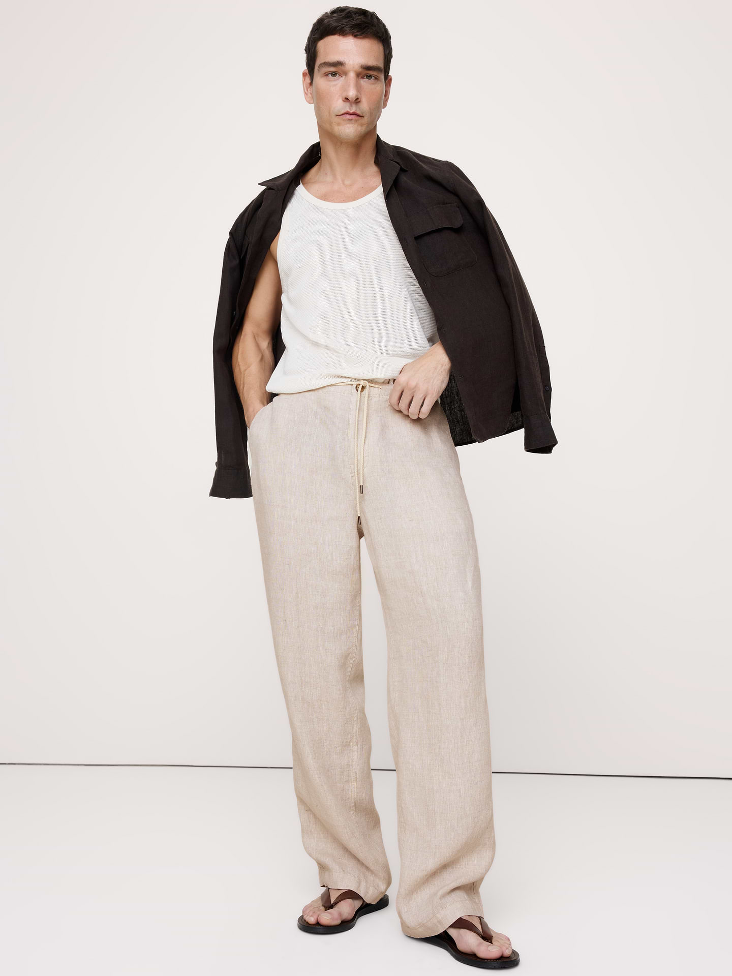 Image number 1 showing, Relaxed Linen Pull-on Beach Pant