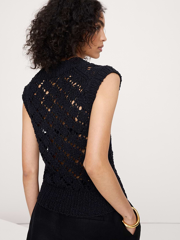 Crochet Cropped Sweater Vest