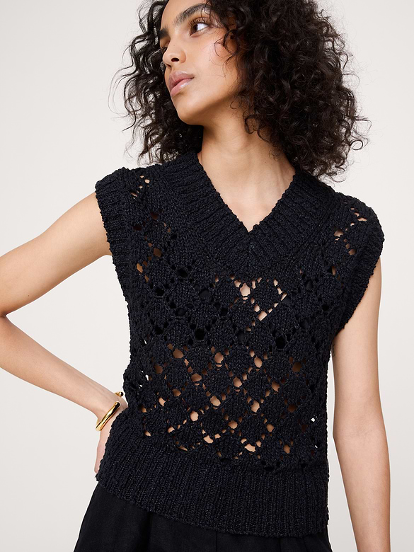 Crochet Cropped Sweater Vest