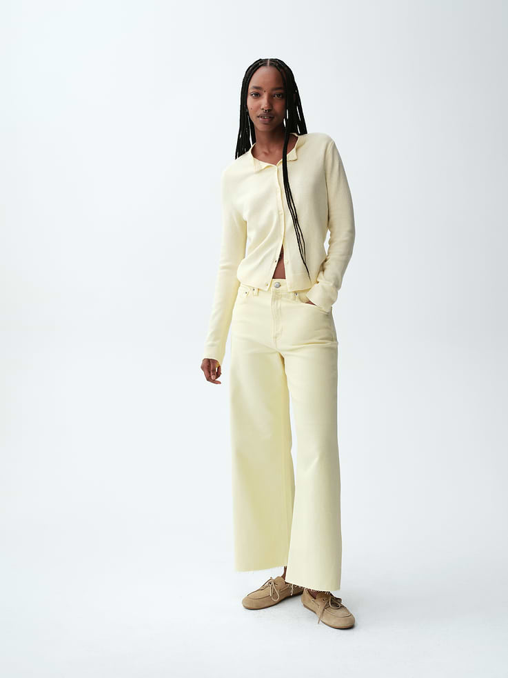Image number 7 showing, High Rise Stride Wide-Leg Ankle Jeans