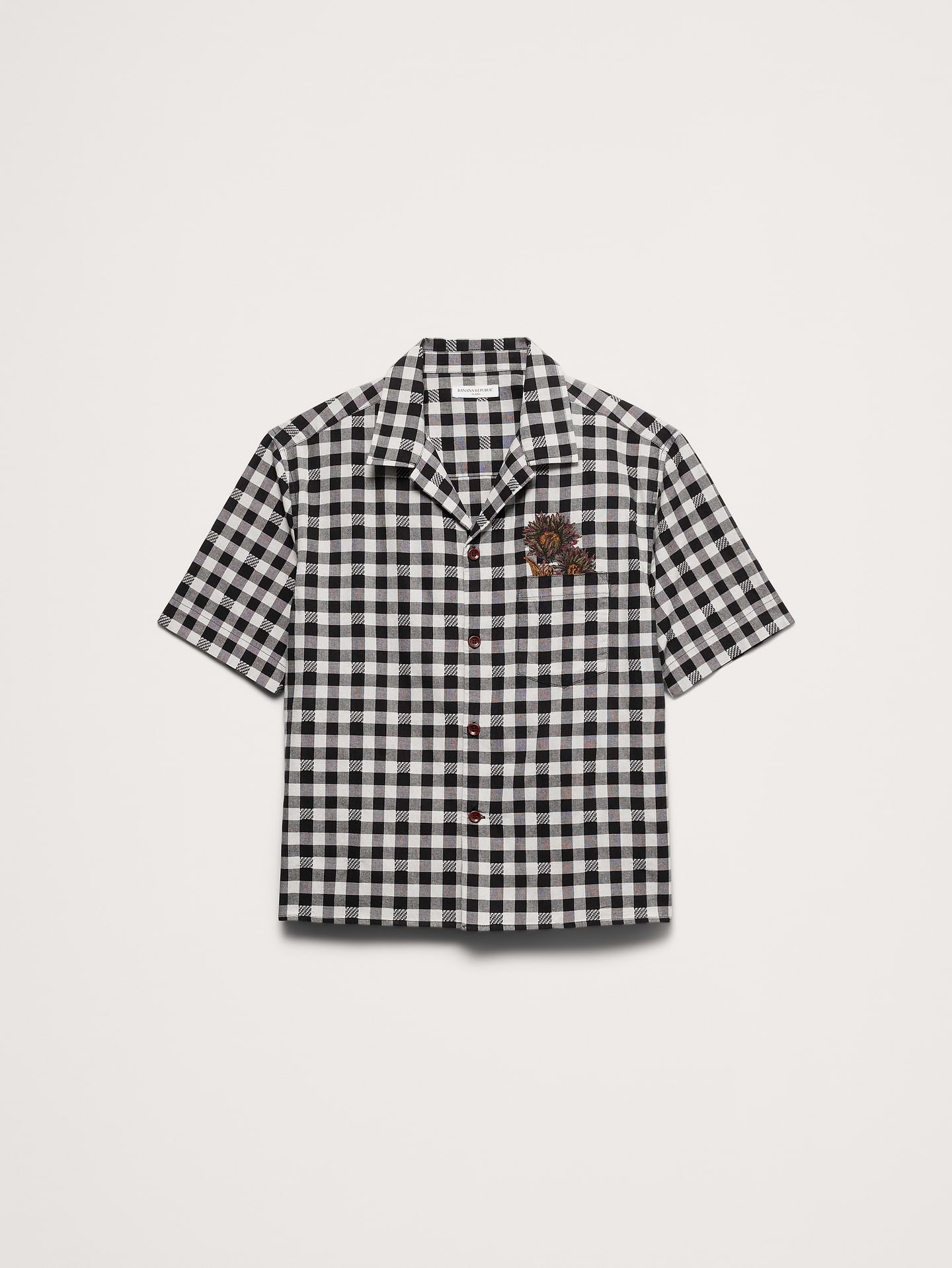 L'image numéro 4 présente Chemise de vacances décontractée en coton brodé
