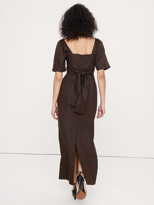 Linen Sweetheart Maxi Dress