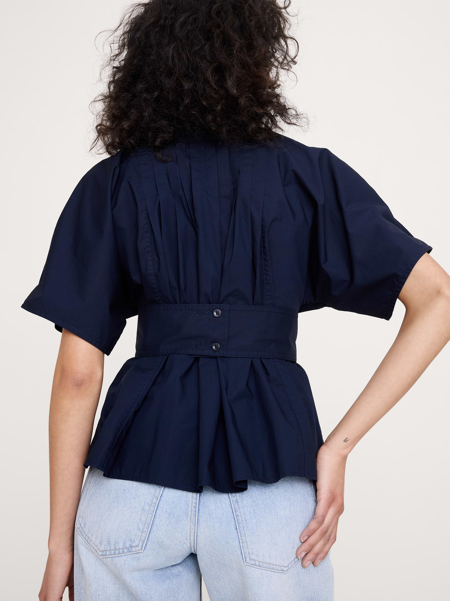 Image number 5 showing, Pleated Cotton Poplin Top