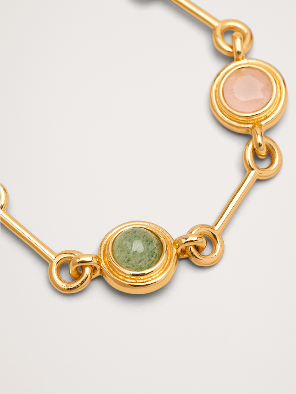 Bracelet à maillons circulaires serti de pierres