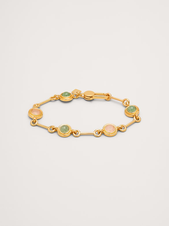 Bracelet à maillons circulaires serti de pierres
