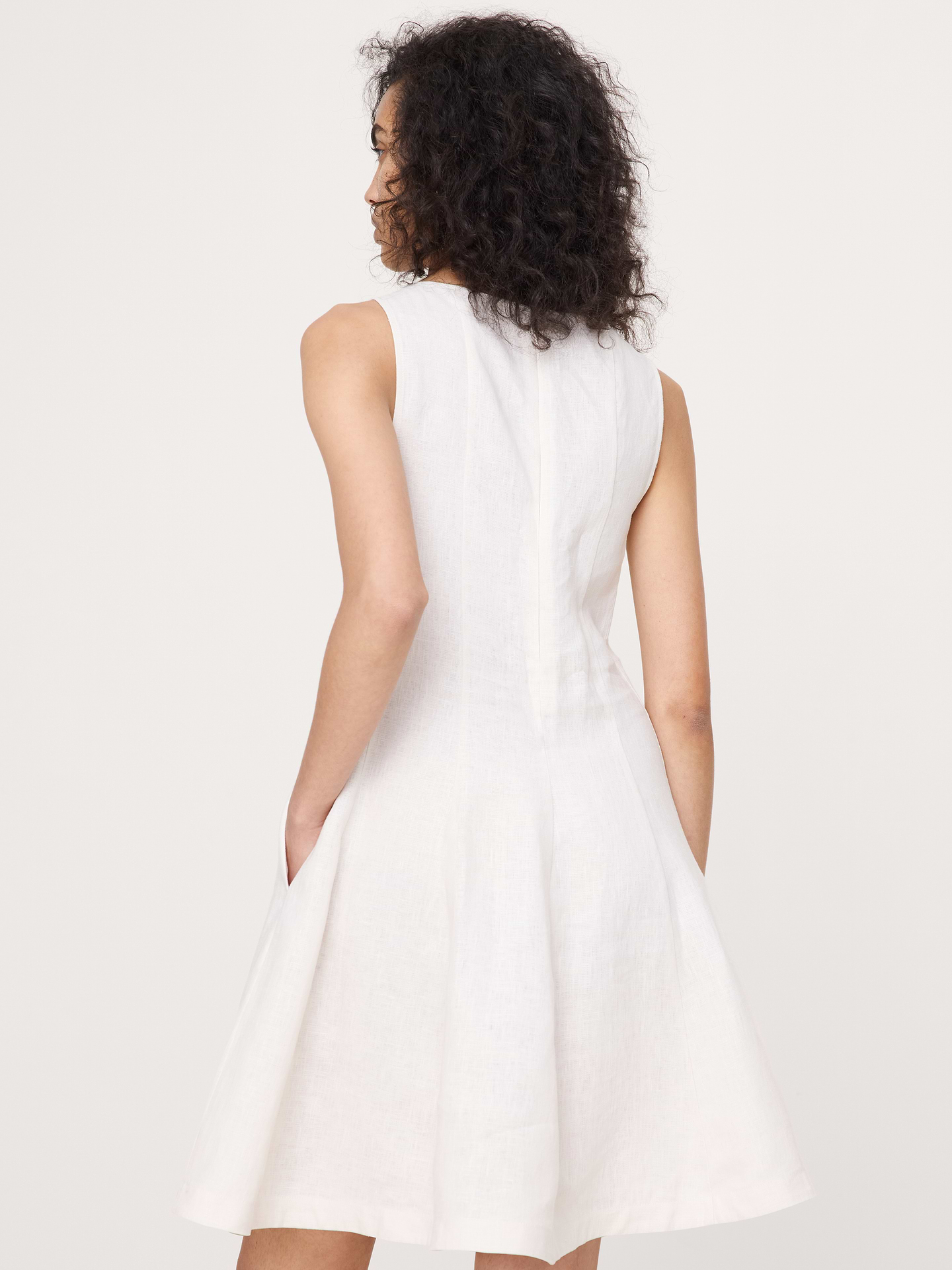 Image number 3 showing, Paneled Linen Mini Dress