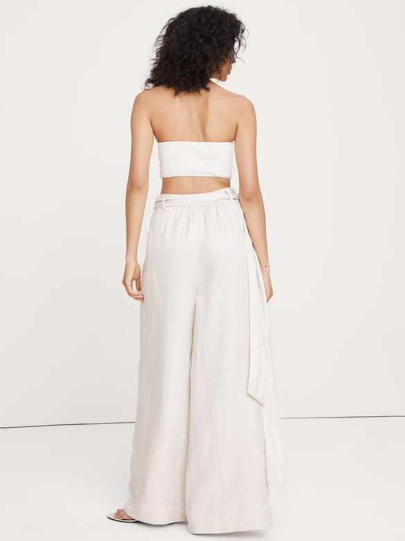 Viscose-Linen Palazzo Pant