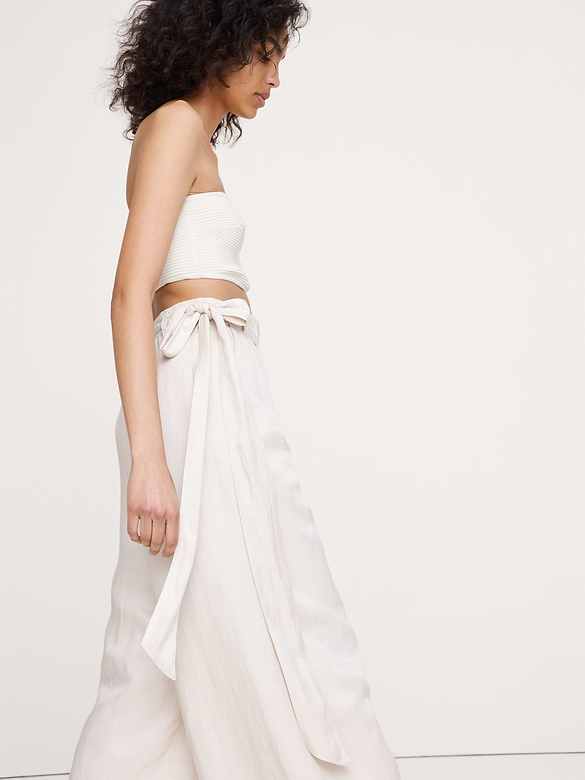 Viscose-Linen Palazzo Pant