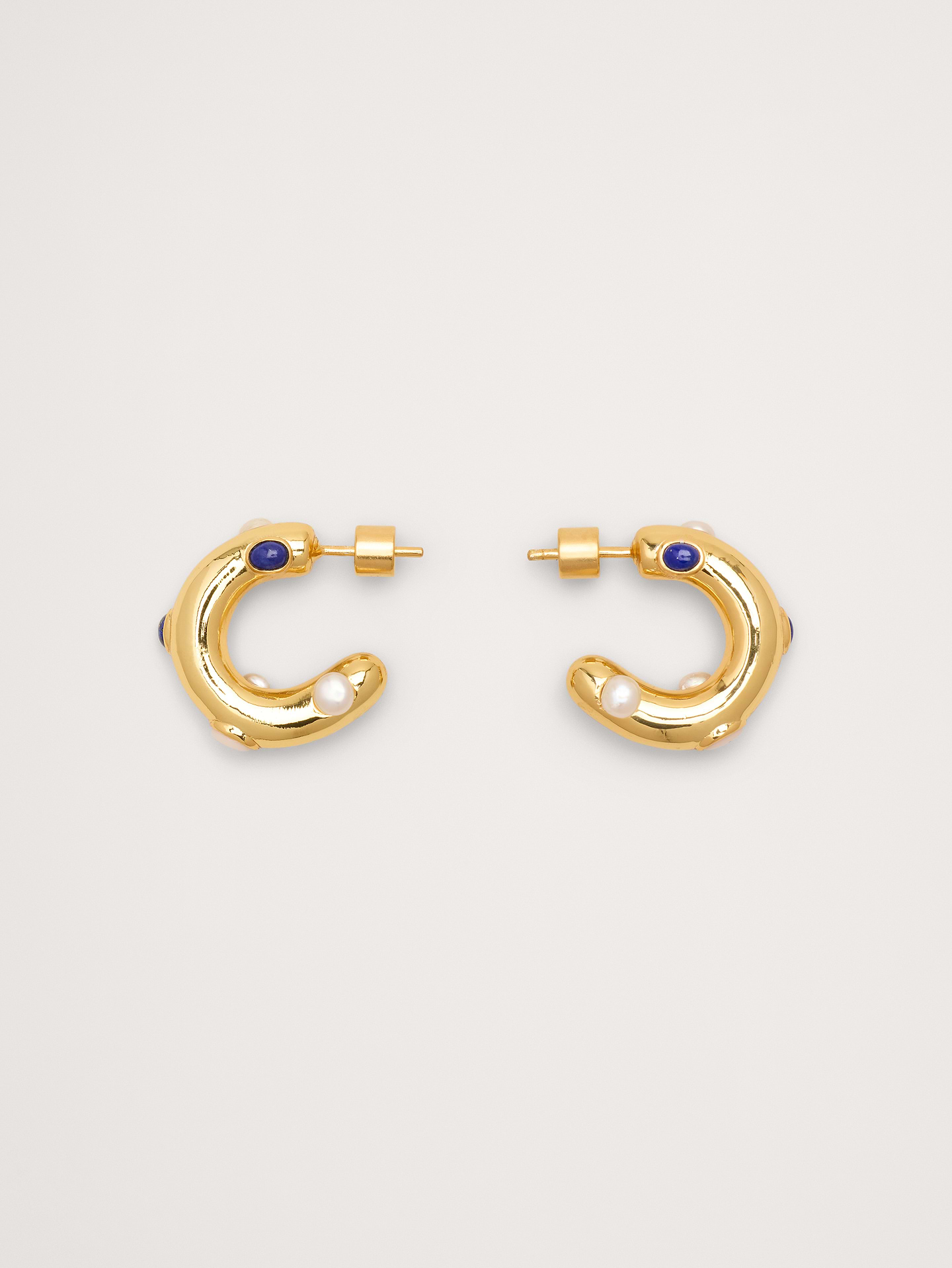 Image number 1 showing, Gem Studded Hoop Earrings