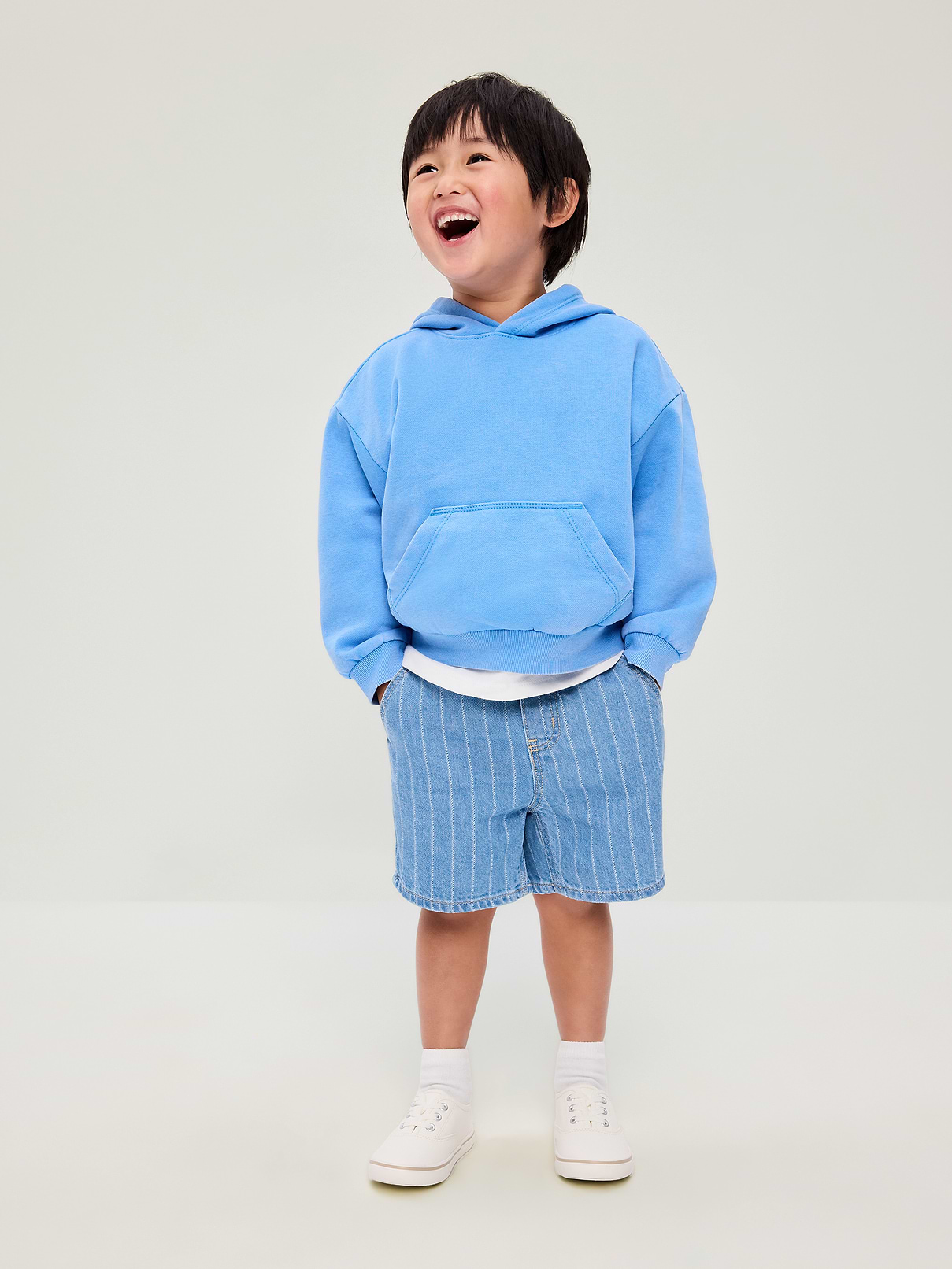 Image number 1 showing, Baggy Pull-On Jean Shorts for Toddler Boys