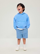 Image number 1 showing, Baggy Pull-On Jean Shorts for Toddler Boys