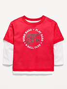 Image number 2 showing, Oversized 2-In-1 Mesh Long-Sleeve T-Shirt for Toddler Boys
