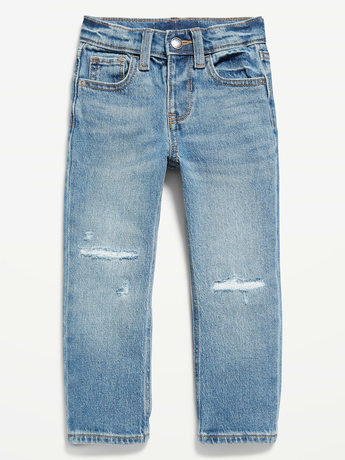 L'image numéro 2 présente Jean droit en denim extensible et déchiré pour tout-petit