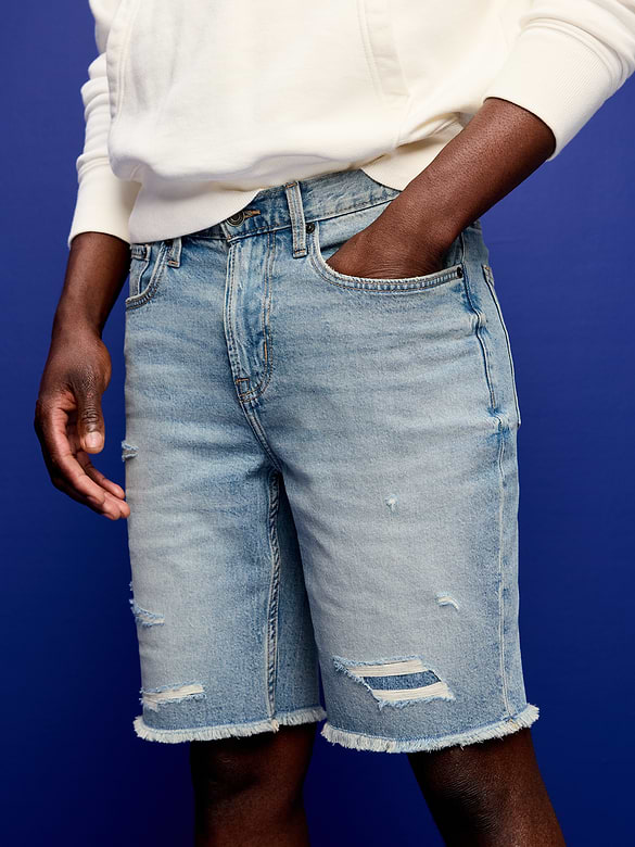 Slim Built-In Flex Jean Shorts-- 9-inch inseam