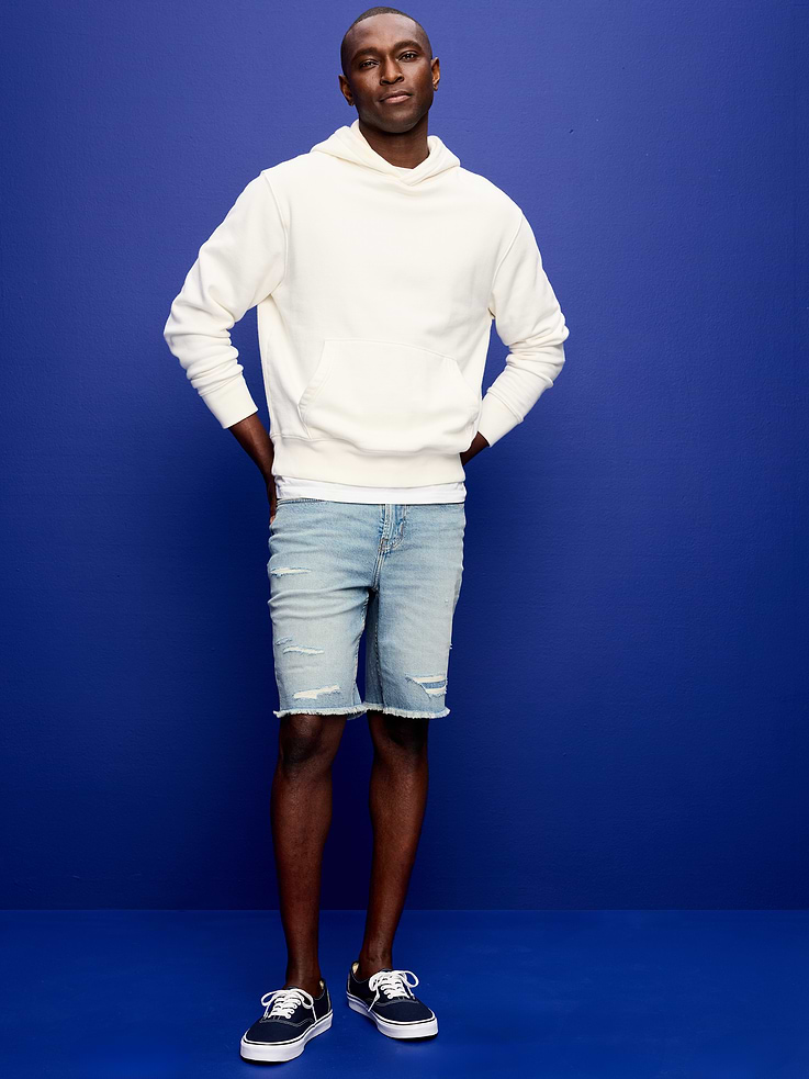 Image number 1 showing, Slim Built-In Flex Jean Shorts-- 9-inch inseam