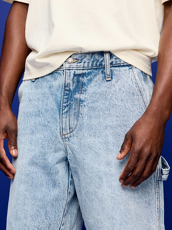 Baggy Tech Carpenter Jean Shorts-- 10-inch inseam