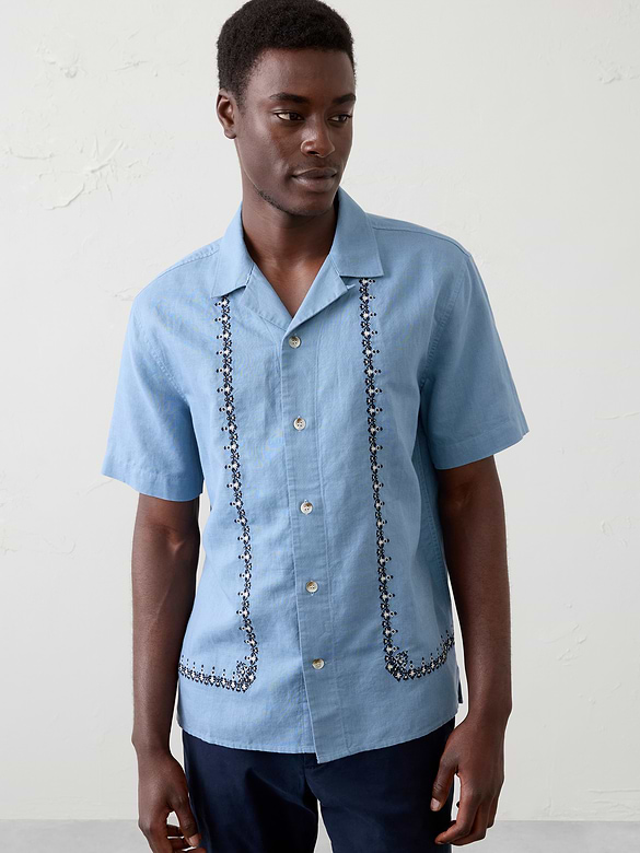 Standard-Fit Embroidered Resort Shirt