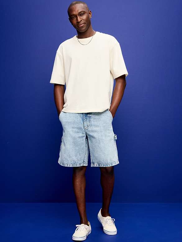 Baggy Tech Carpenter Jean Shorts-- 10-inch inseam
