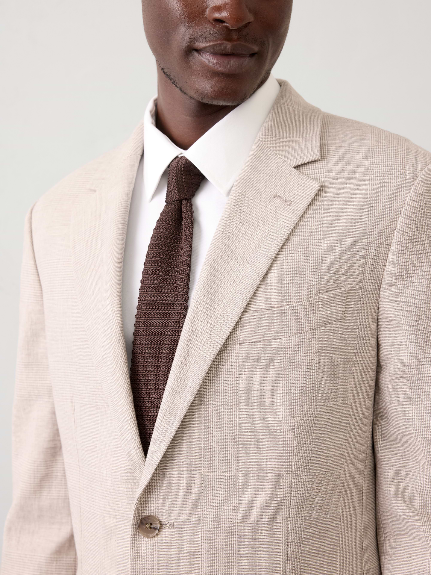 Image number 3 showing, Linen-Blend Glen Plaid Suit Jacket