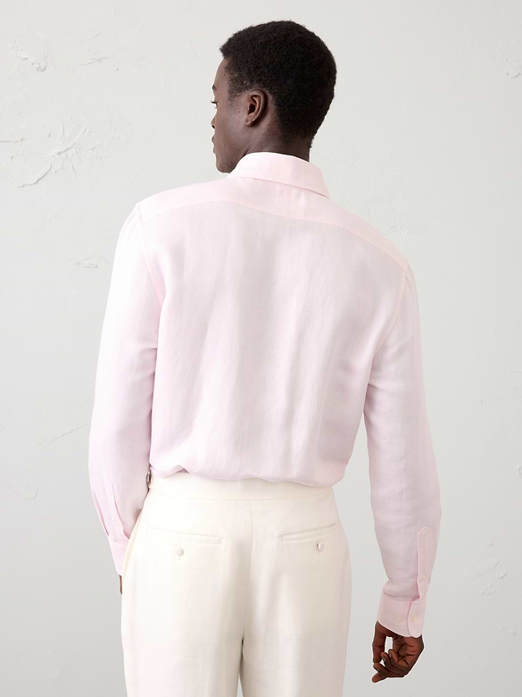 Slim-Fit Linen-Blend Dress Shirt
