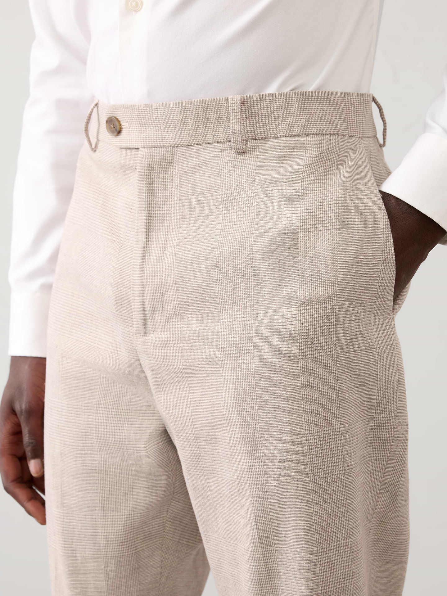 Image number 6 showing, Linen-Blend Glen Plaid Suit Trouser