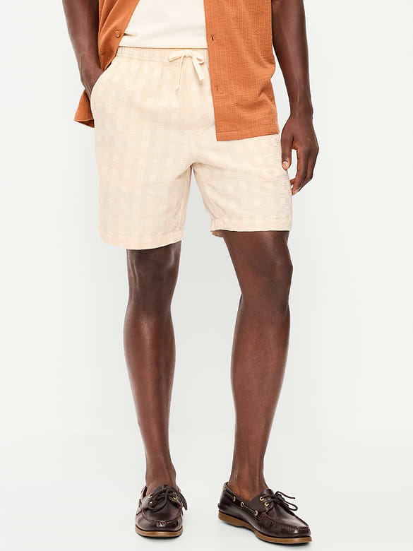 Short de jogging en tricot texturé, entrejambe de 18 cm