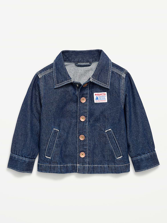 Loose Unisex Denim Barn Coat for Toddler