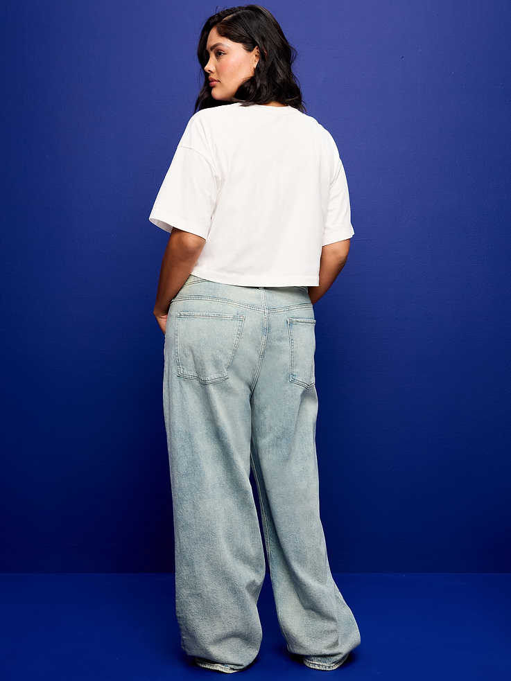 Image number 8 showing, Mid-Rise Slouchy Wide-Leg Jeans