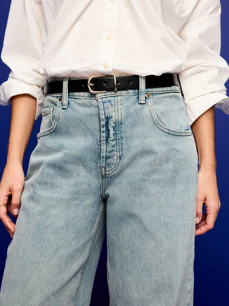 Image number 3 showing, Mid-Rise Slouchy Wide-Leg Jeans