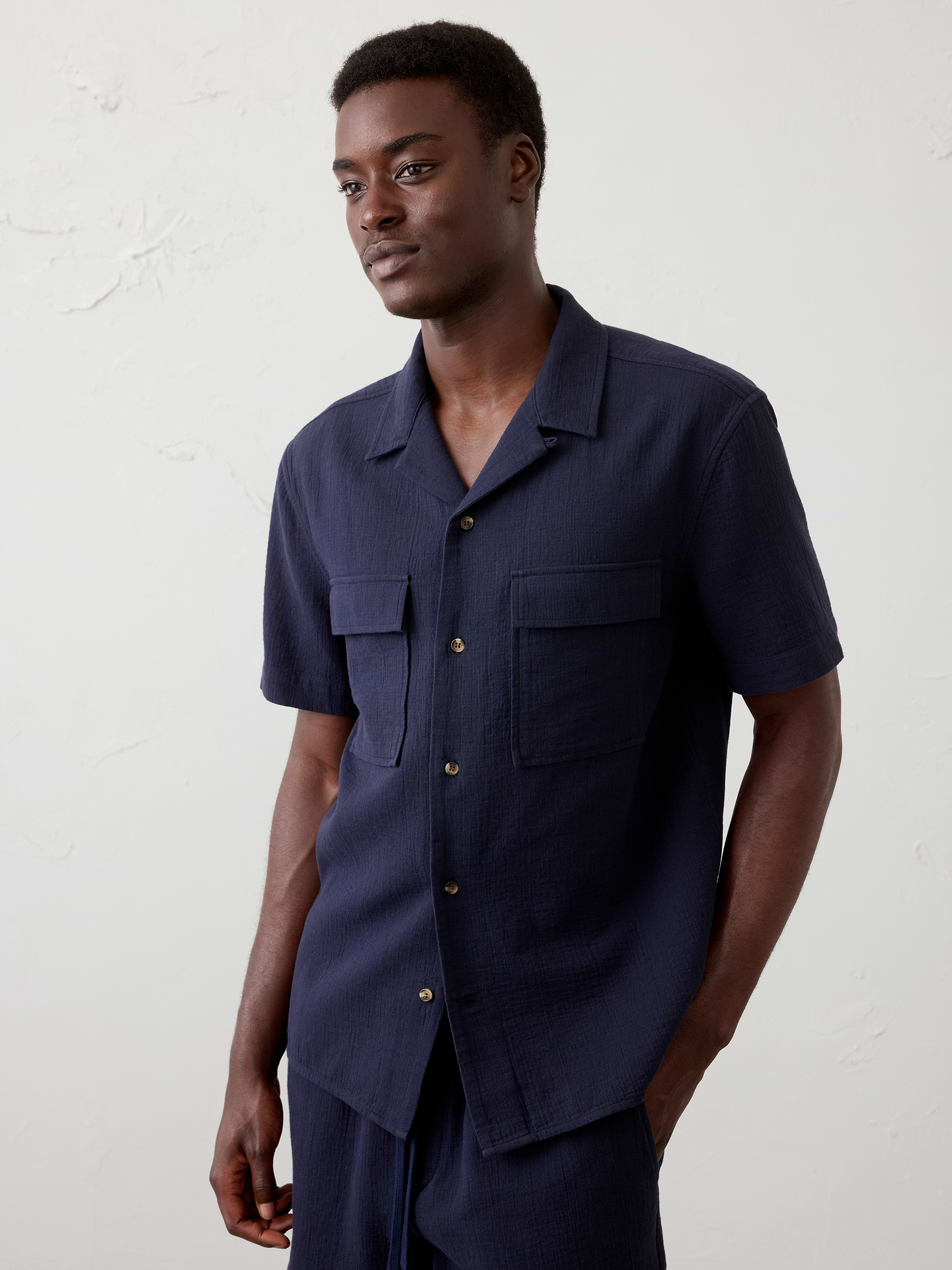 Image number 1 showing, Standard-Fit Double Weave Resort Shirt