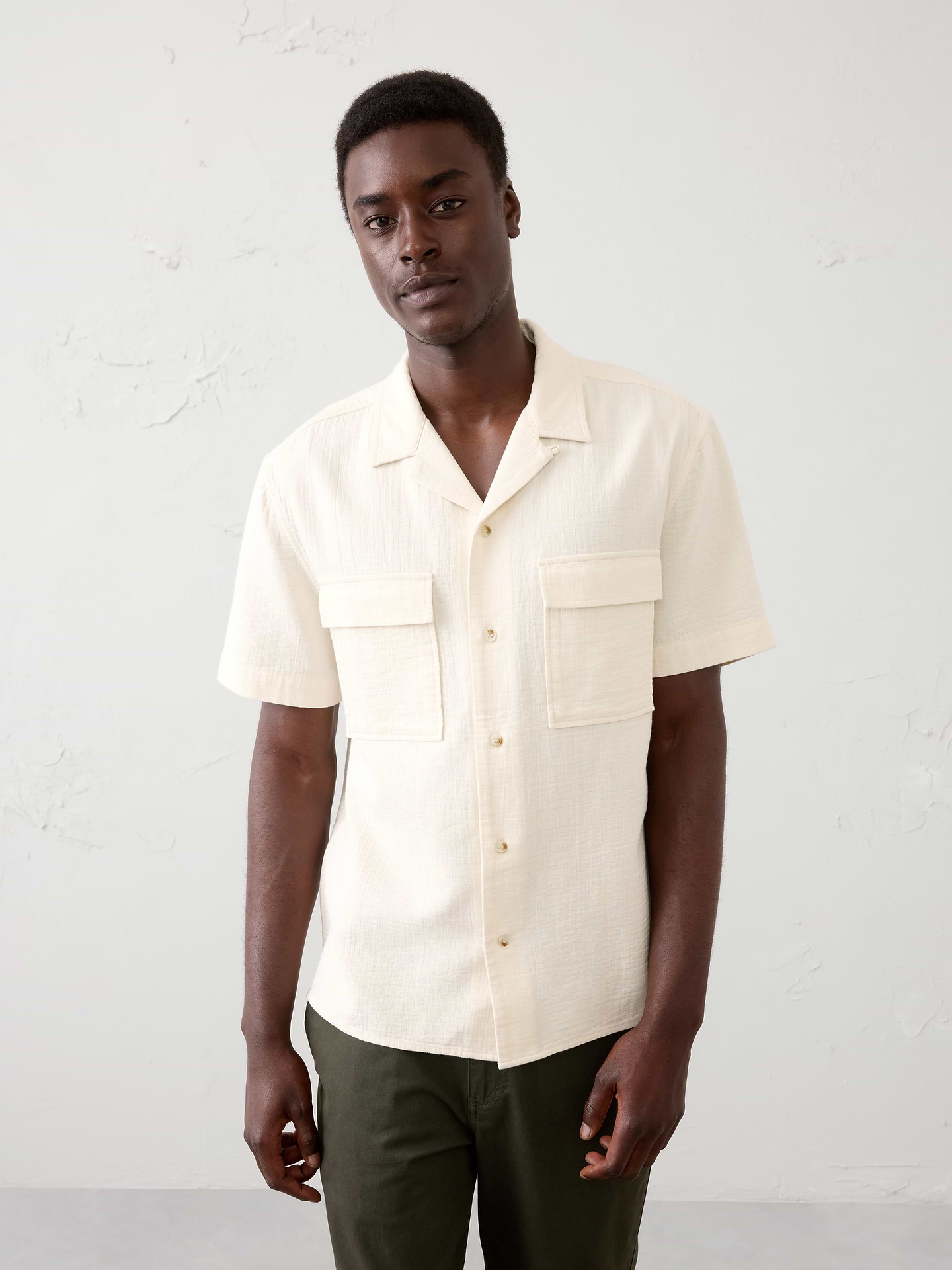 Image number 1 showing, Standard-Fit Double Weave Resort Shirt