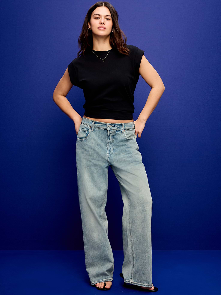 Image number 5 showing, Mid-Rise Slouchy Wide-Leg Jeans