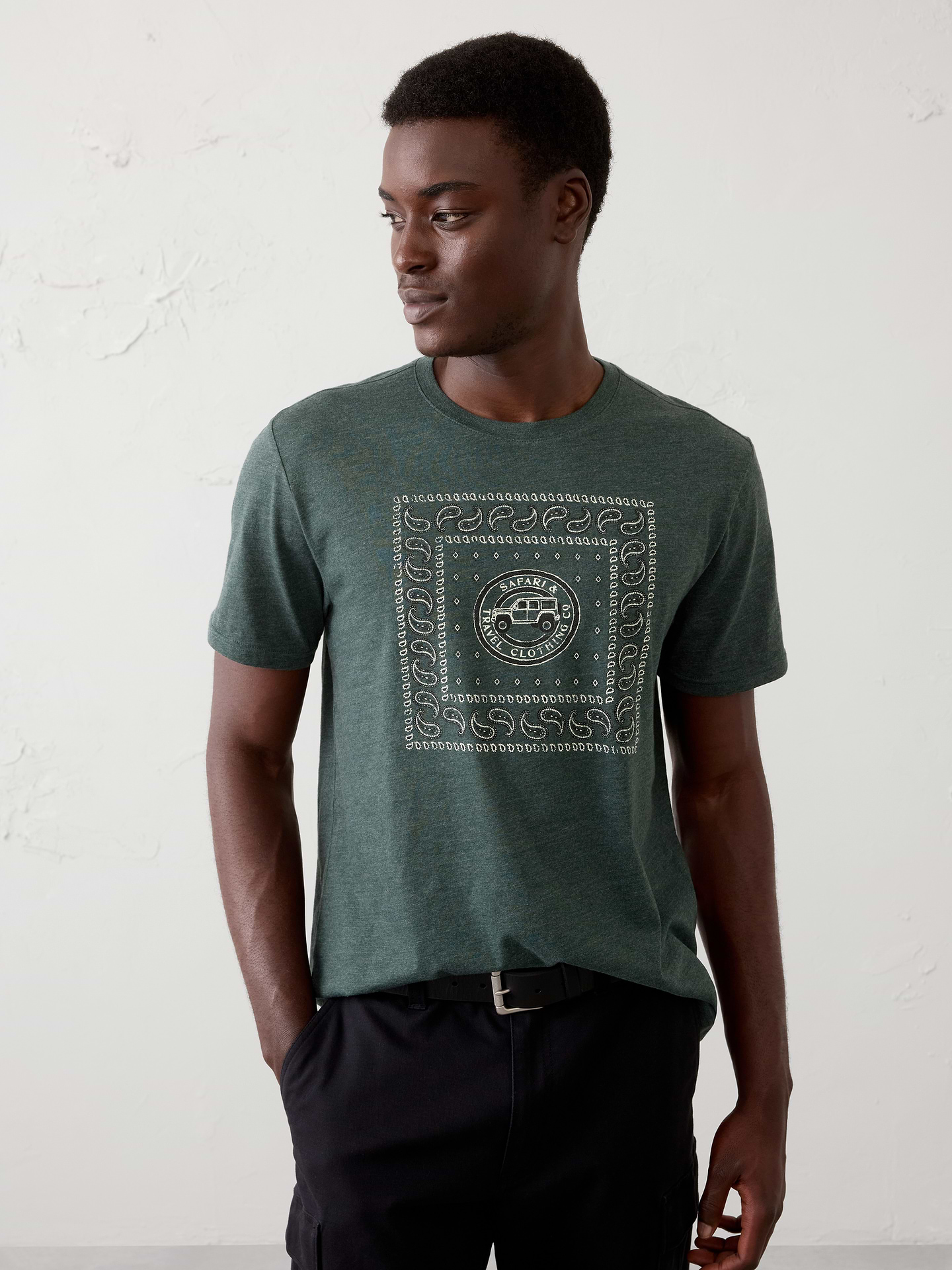 Image 1 of 8, Crew neck. Short sleeves., Straight hem., Made exclusively for Banana Republic Factory., Product #858329