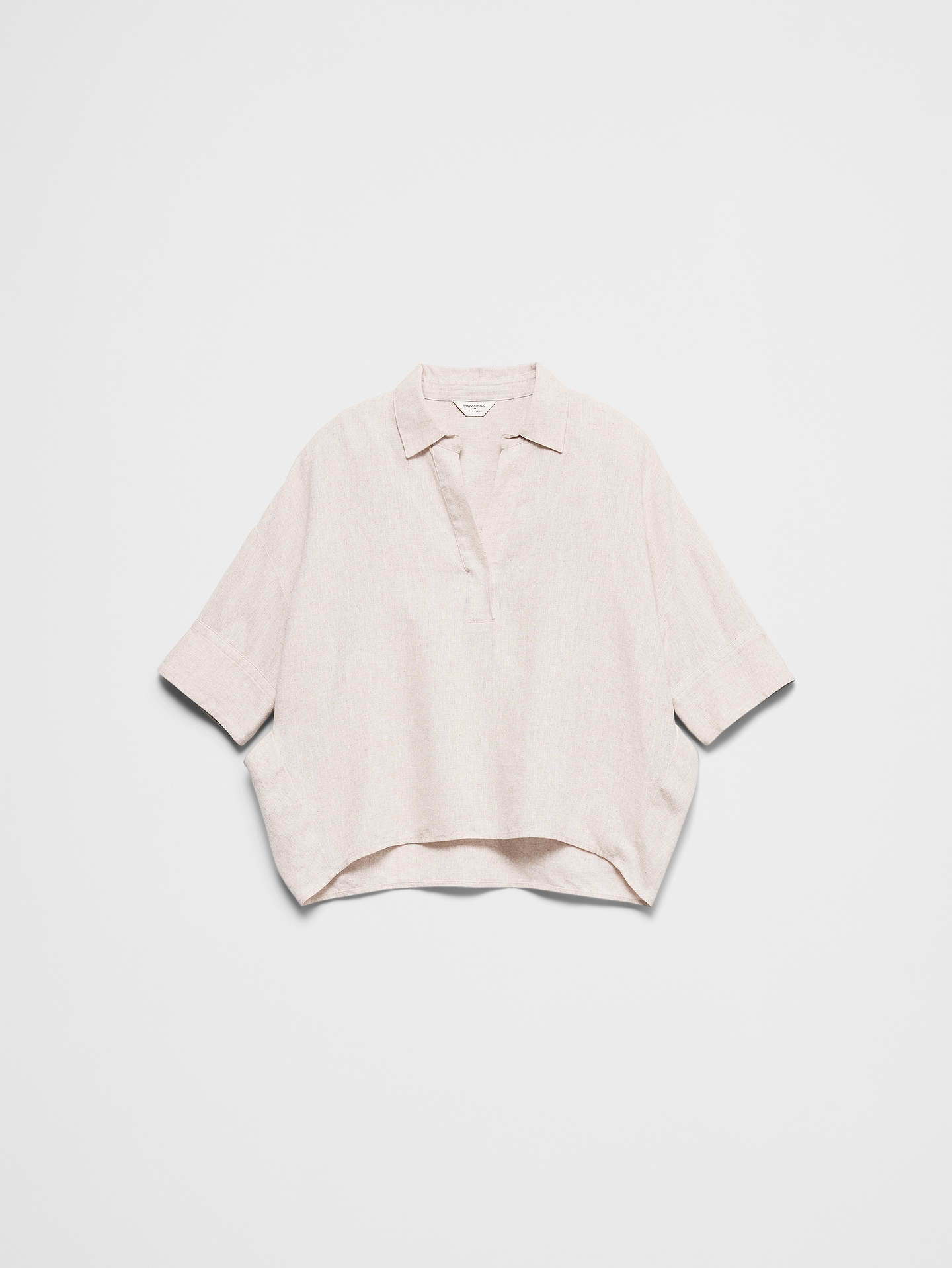 Image number 4 showing, Linen-Blend Drapey Popover Shirt