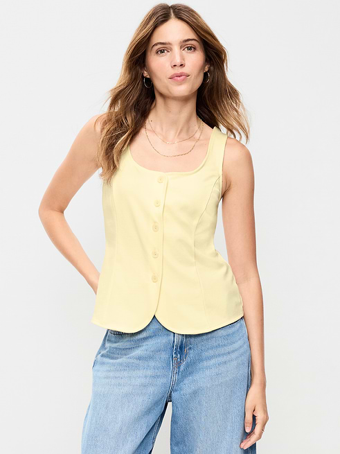 Sleeveless Sleeveless Button-Down Top on clearance at Old Navy — 50% off