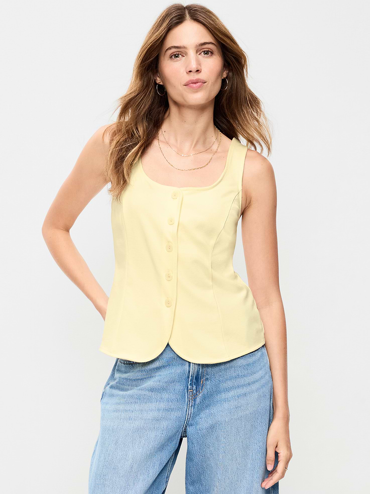 Image number 1 showing, Sleeveless Button-Down Top